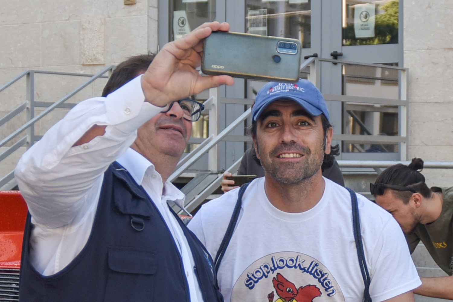 A fan photo with Dario Franchitti at the Targa Florio