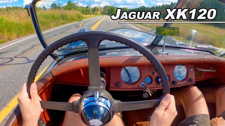 Cruising In A 1954 Jaguar XK120 Roadster