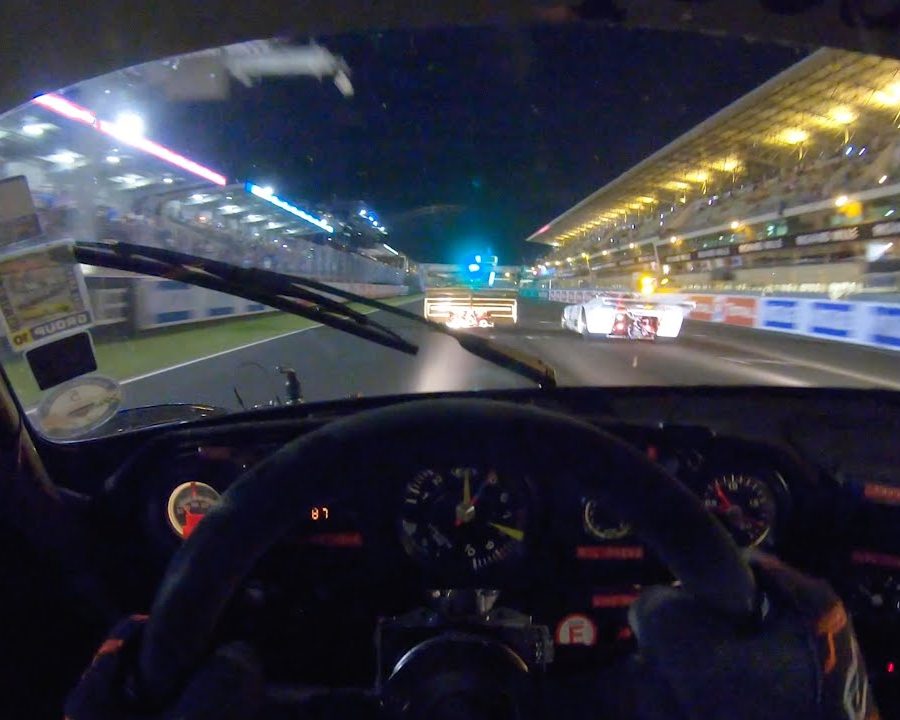 Porsche 935 Flat Out At The Iconic La Sarthe Circuit At Night