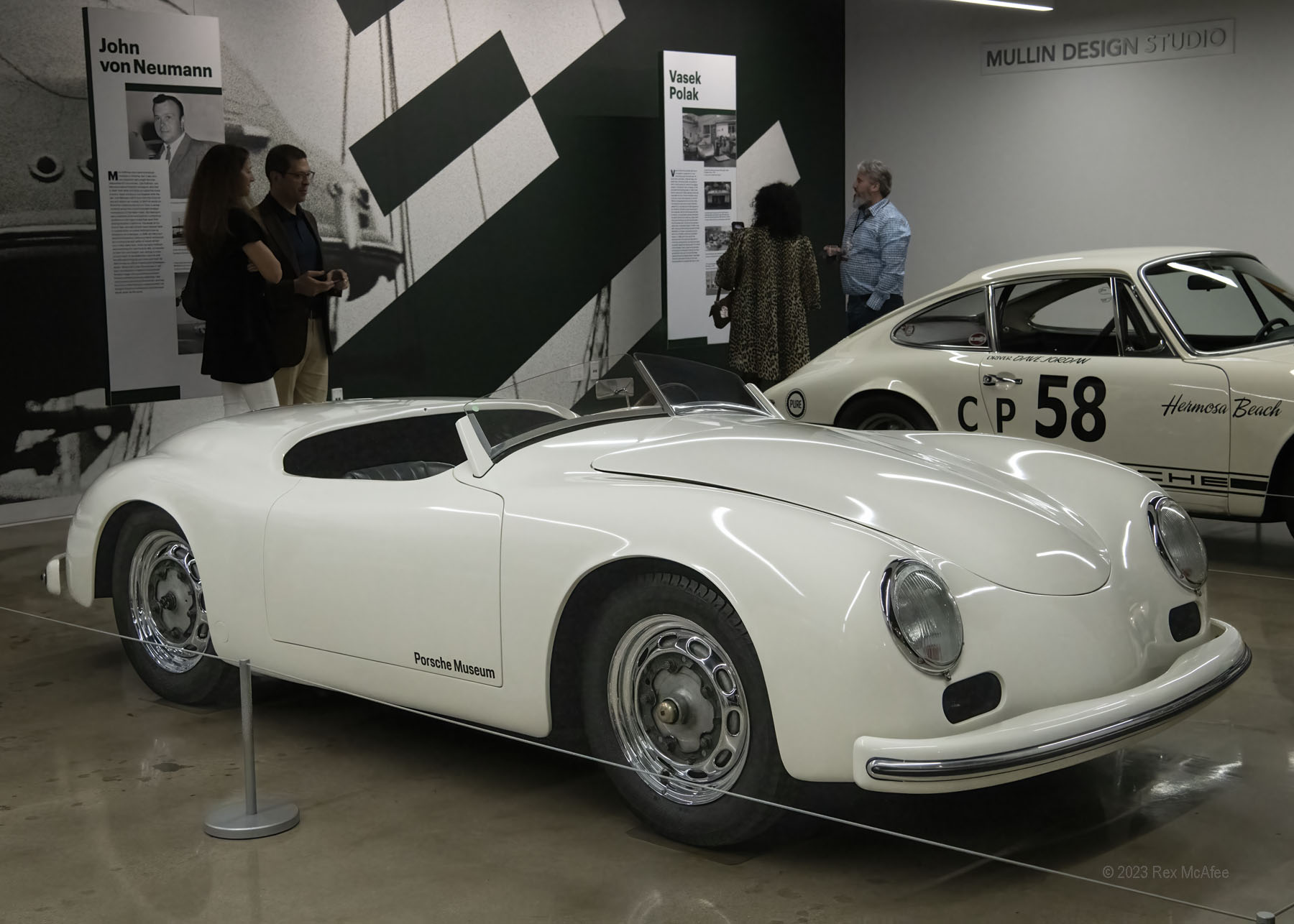 The America Roadster was Porsche’s response to Max Hoffman and John von Neumann’s request for a 356 race car. Heuer-Gläser built sixteen cars, but Drauz Karosseriewerke built this final one. The car weighed just 1,334 pounds and had a successful SCCA career driven by Jack McAfee and John von Neumann. Photo © 2023 Rex McAfee RexMcAfee@gmail.com