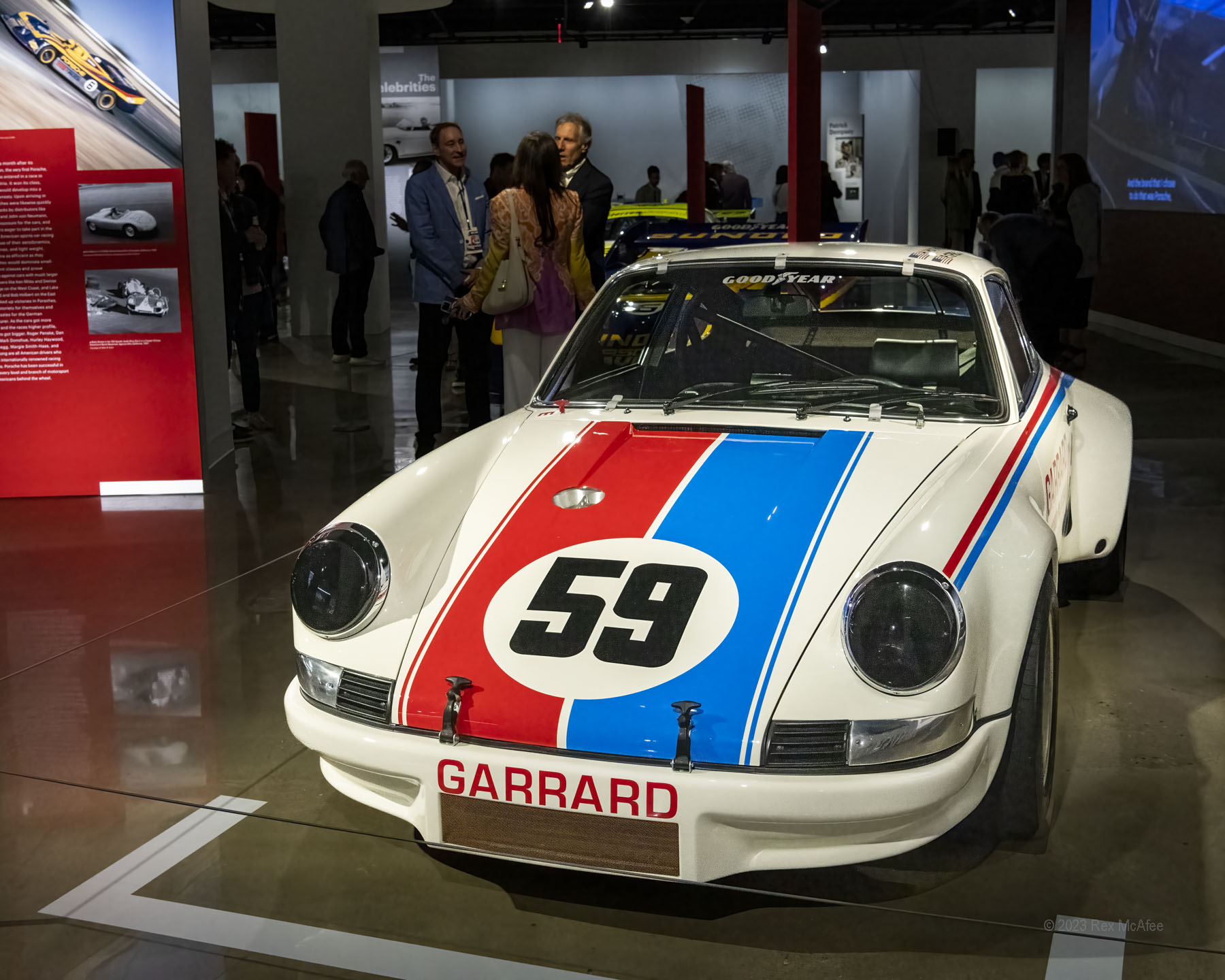 This 1973 Porsche 911 Carrera 2.8 RSR with drivers Peter Gregg and Hurley Haywood, won both the IMSA and Trans-Am championships in 1973, including victories at the IMSA 3 Hours at Daytona and Camel GT 250 at Daytona. PHoto © 2023 Rex McAfee RexMcAfee@gmail.com