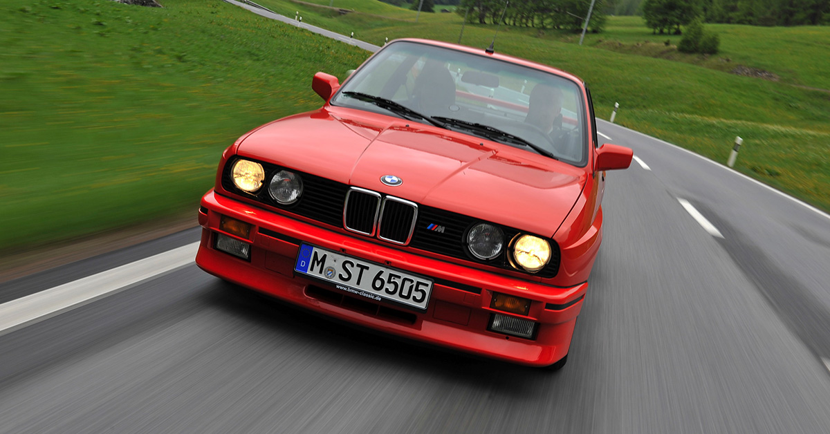 Red BMW M3 E30