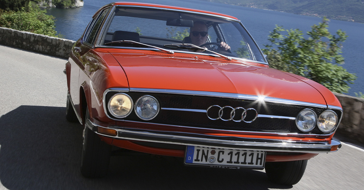 Photo of a red Audi 100 Coupe S