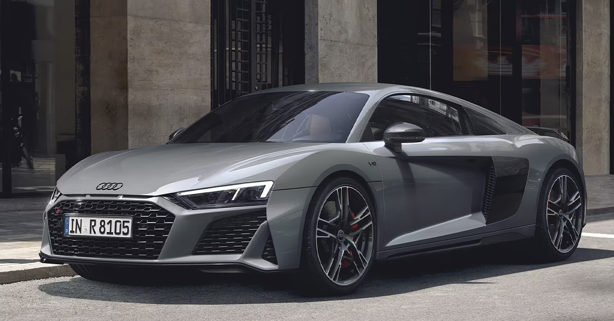 photo of a grey Audi R8 V10