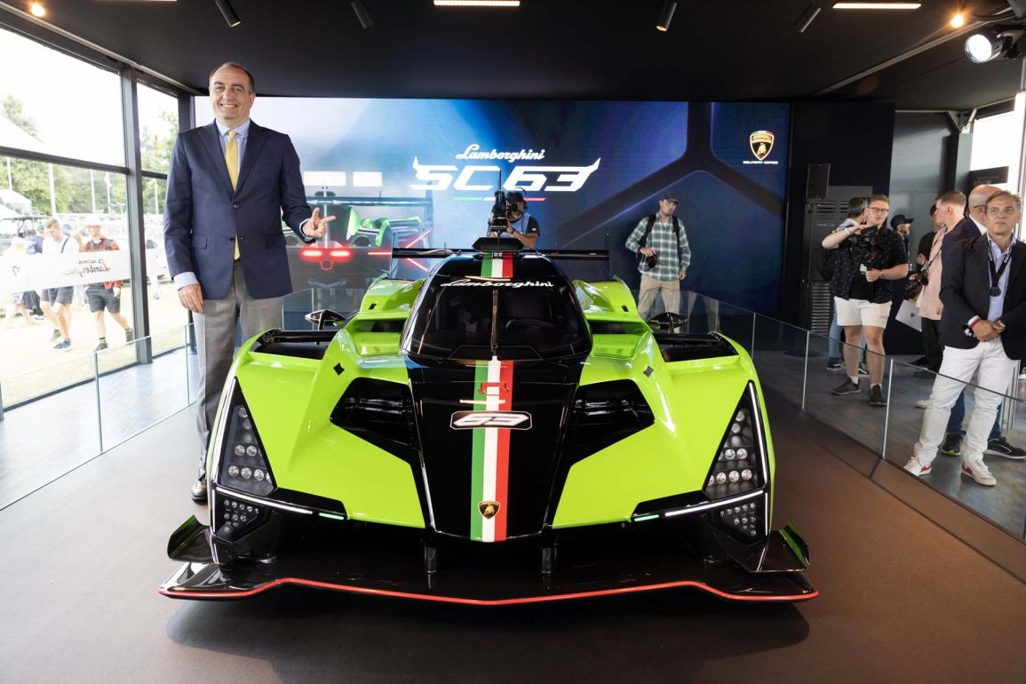 Prototype Racer Lamborghini SC63 prototype racer debuts at Goodwood