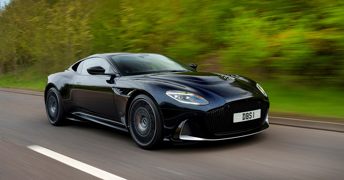 Photo of a back Aston Martin DBS at high speed