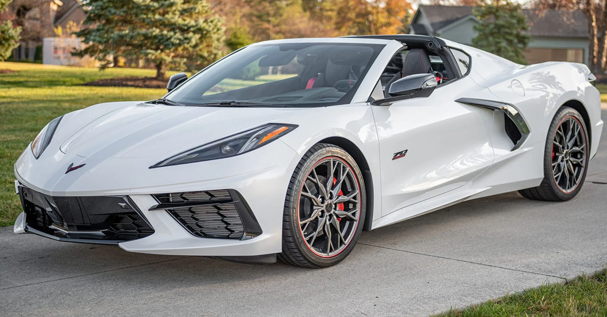 Photo of a white 2023 Chevrolet Corvette 70th Anniversary