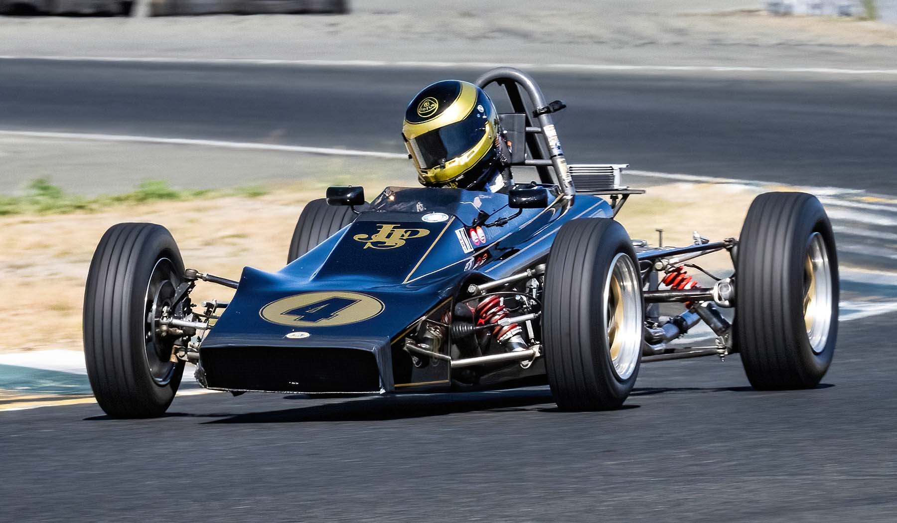 Paul Kitchen in his 1969 Lotus 61 in turn ten. Dennis Gray;Dennis Gray