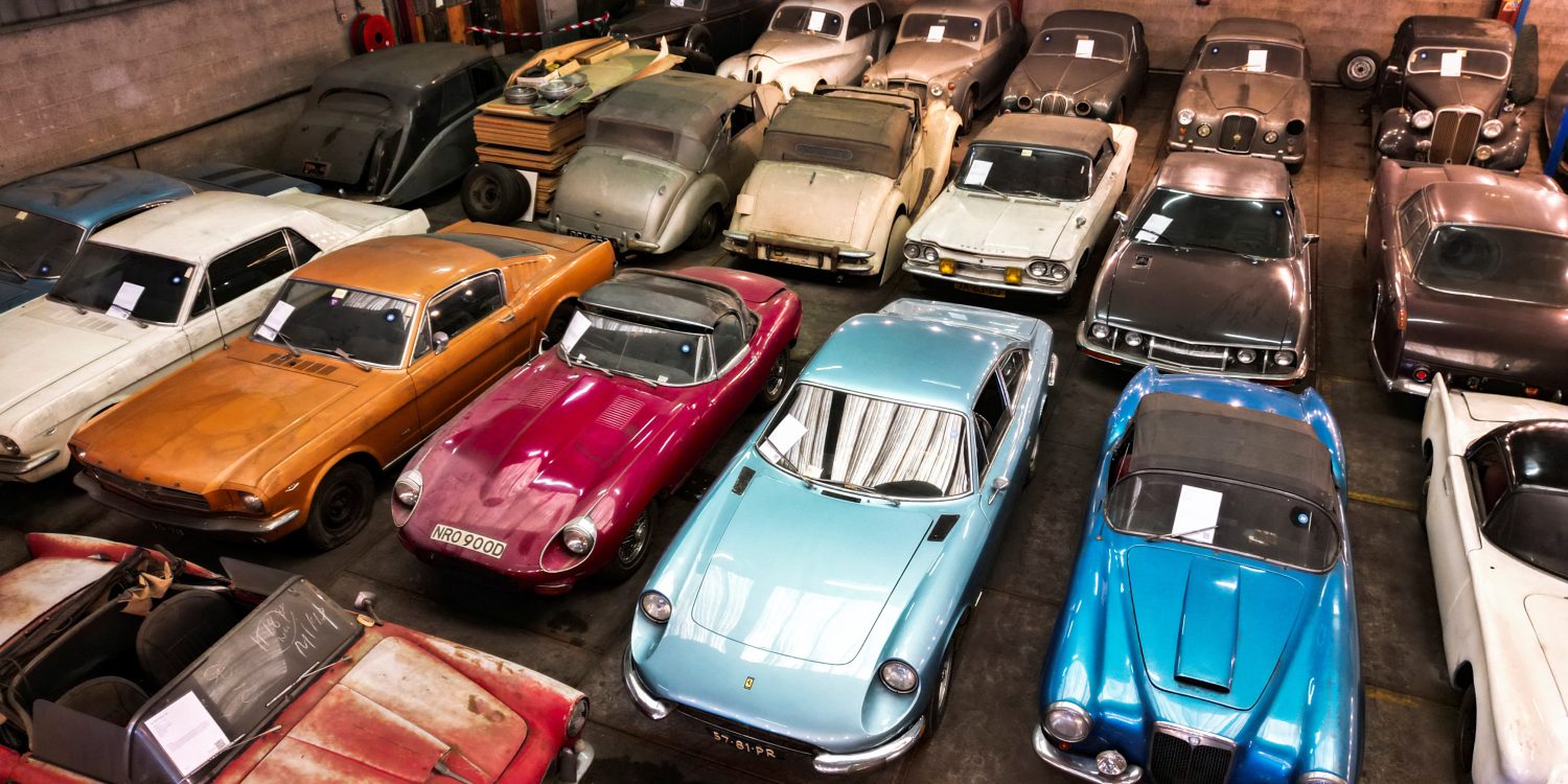 Cars belonging to the Palmen collection are displayed in a warehouse in Dordrecht REUTERS