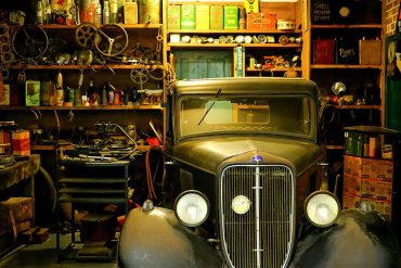 Classic car in a garage