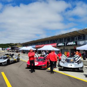 499P Modificatas lined up in the Laguna Seca Pit Lane. These cars are all maintained by Factory personnel. Photo: Martin Raffauf