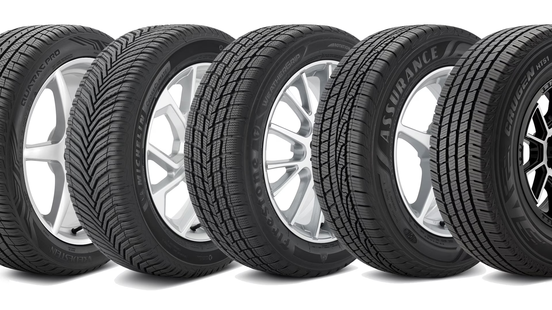 All-weather tires from different brands 