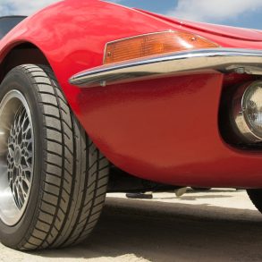 Sports-car tire close up