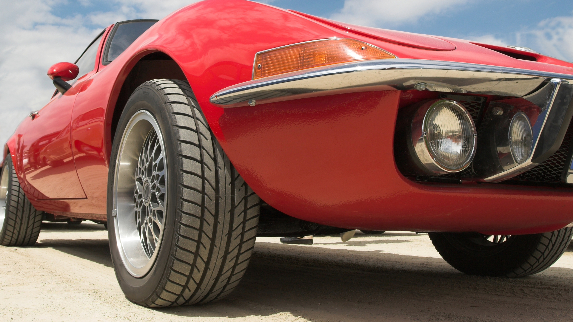 Sports-car tire close up