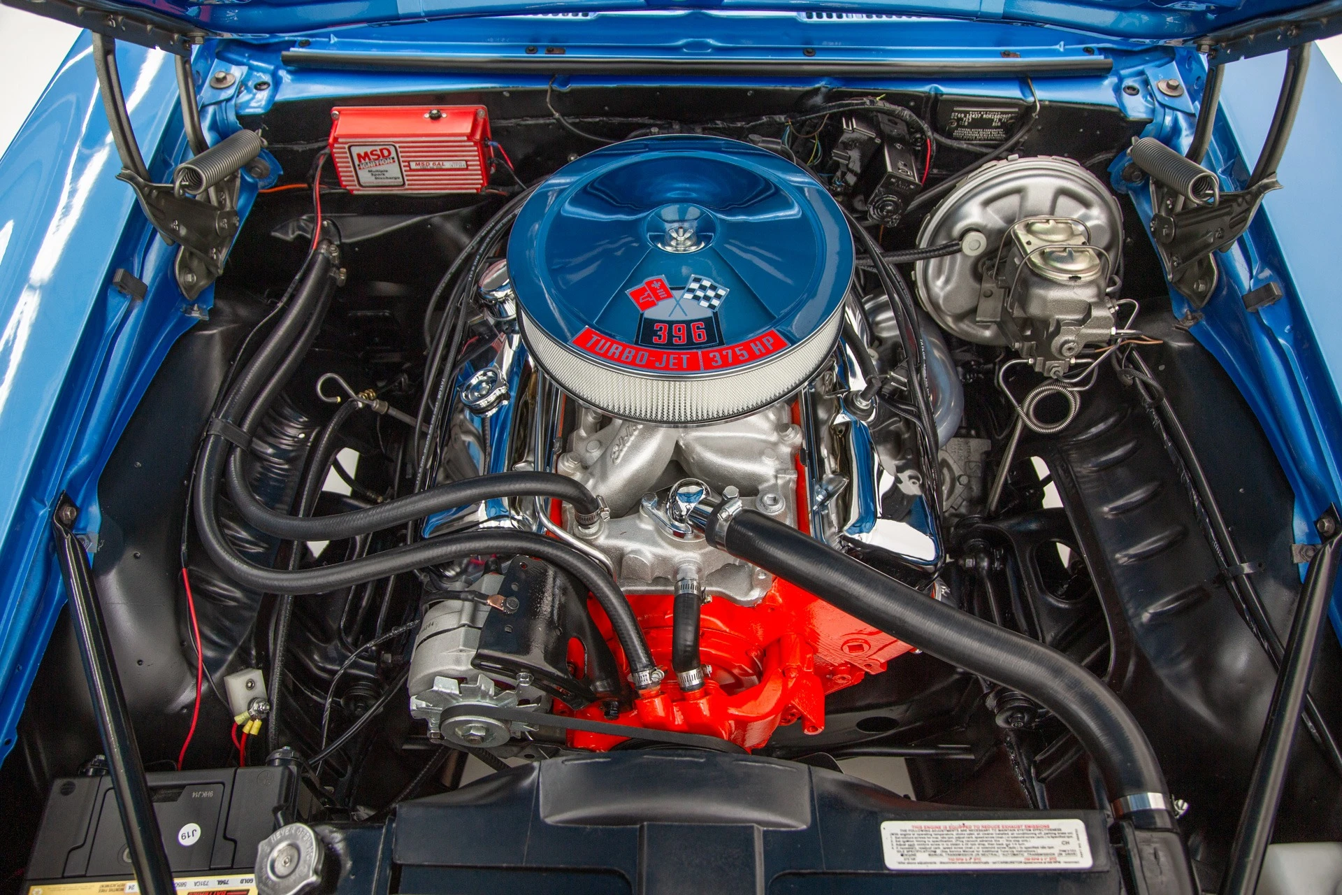 1969 Camaro SS Lemans Blue engine bay