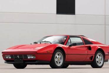 3/4 front view of a red Ferrari 208 GTB Turbo