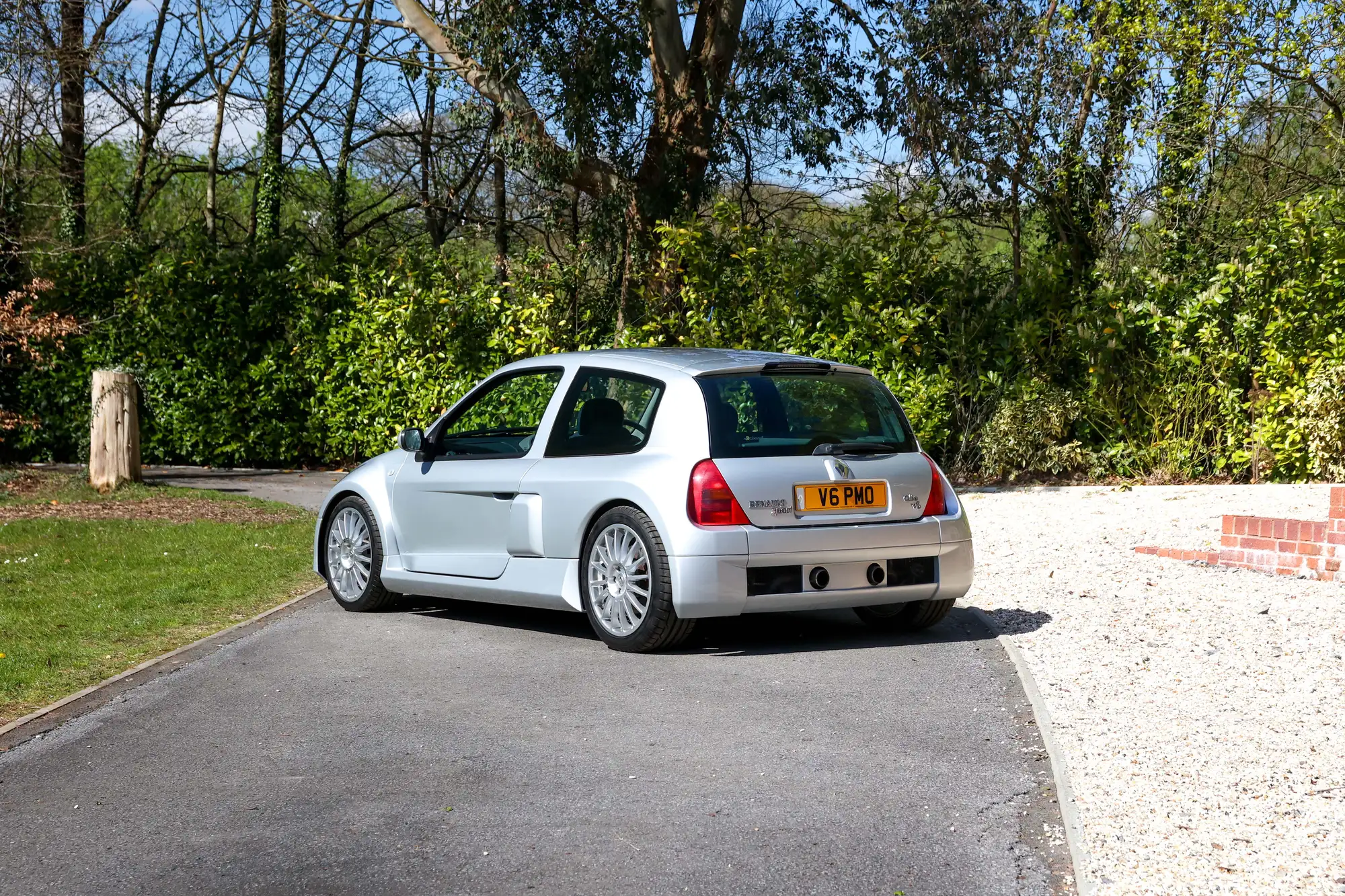 3/4 rear view of a 2002 RenaultSport Clio V6