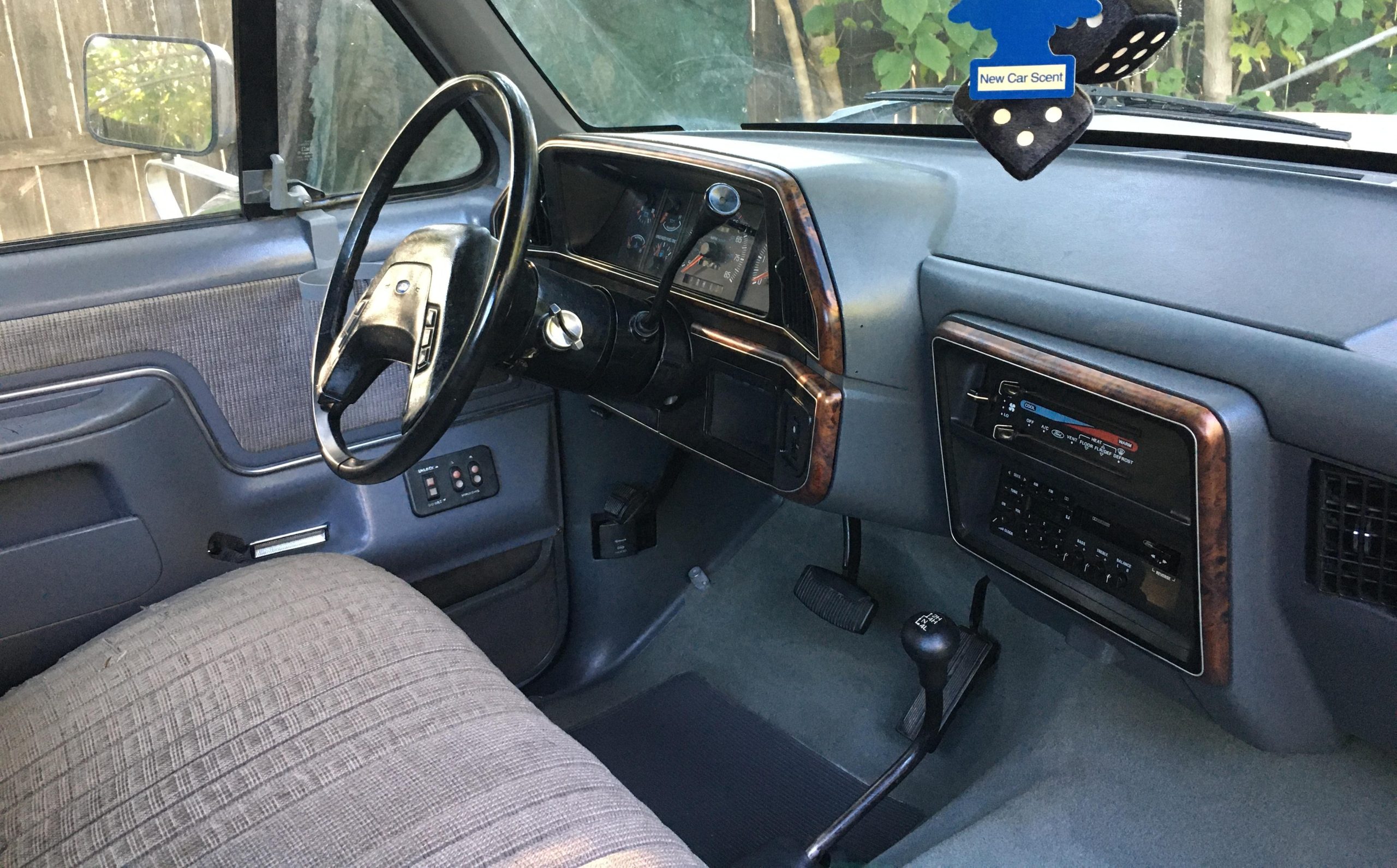 Interior of a 1990 Ford F-150 pickup truck